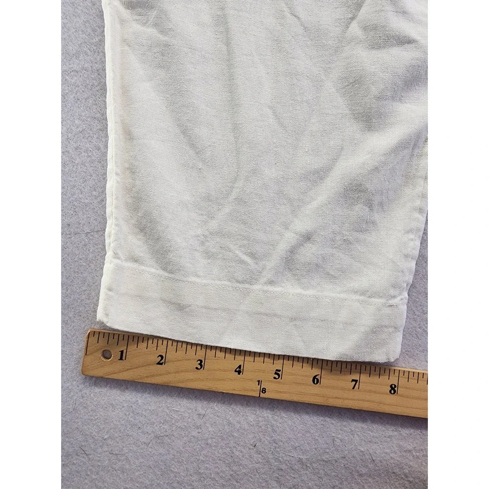 A New Day Cream Linen Blend Pleated Tapered Ankle Pants Size 17